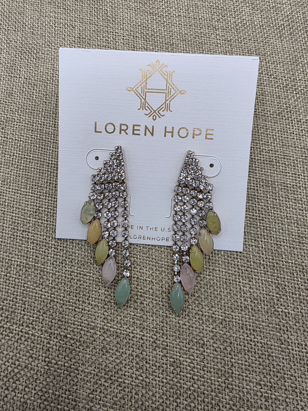 Loren Hope Multicolor Crystal Cascading Statement Earrings
